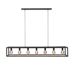 Hanglamp Eric Zwart - 7 x E27 - 168 cm breed