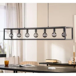 Hanglamp Eric Zwart - 7 x E27 - 168 cm breed