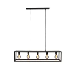 Hanglamp Eric Zwart - 5 x E27 - 120 cm breed