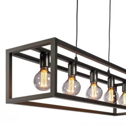 Hanglamp Eric Zwart - 5 x E27 - 120 cm breed