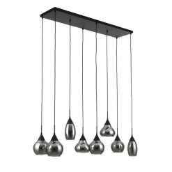 Hanglamp Oriel Zwart - 8 x E27 - 120 cm breed