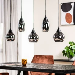 Hanglamp Oriel Zwart - 5 x E27 - 120 cm breed