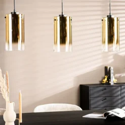 Hanglamp Yvet Goud - 3 x E27 - 100 cm breed