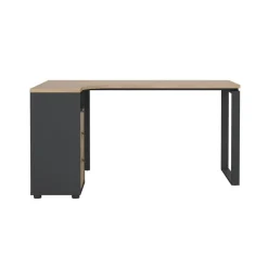 Hoekbureau Bram Eiken / Donkergrijs - 150x76x100 cm
