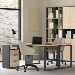 Hoekbureau Bram Eiken / Donkergrijs - 150x76x100 cm