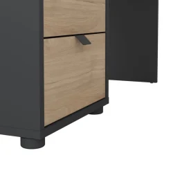 Hoekbureau Bram Eiken / Donkergrijs - 150x76x100 cm