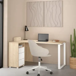 Hoekbureau Bram Eiken / Wit - 150x76x100 cm