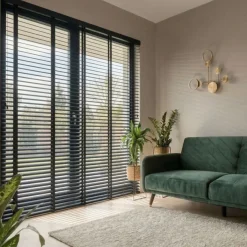 Houten Jaloezie Zwart - 200x210 cm