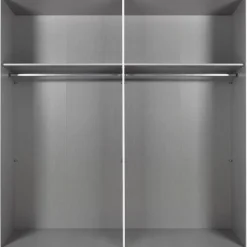 Kledingkast Aalst Donkergrijs Spiegel - 225x210x65 cm