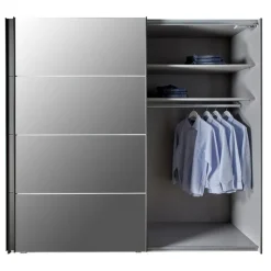 Kledingkast Aalst Donkergrijs Spiegel - 225x210x65 cm