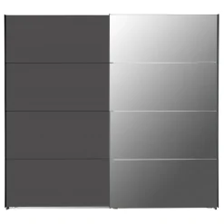 Kledingkast Aalst Donkergrijs Spiegel - 225x210x65 cm