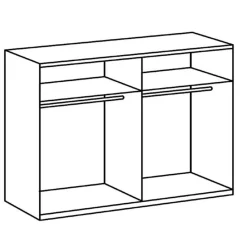 Kledingkast Aalst Donkergrijs Spiegel - 225x210x65 cm