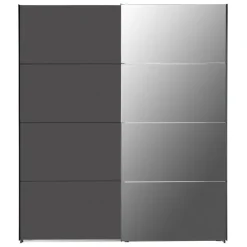 Kledingkast Aalst Donkergrijs Spiegel - 180x210x65 cm