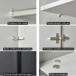 Kledingkast Aalst Taupe - 135x210x65 cm