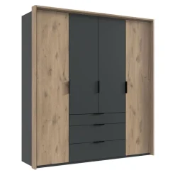 Kledingkast Almera Grafiet - 200x216x58 cm