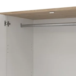 Kledingkast Atlanta Eiken / Hoogglans Wit - 197x202x58 cm