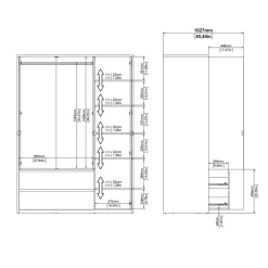 Kledingkast Atlanta Wit - 149x202x58 cm