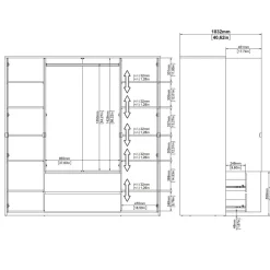 Kledingkast Atlanta Wit - 197x202x58 cm