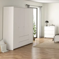 Kledingkast Atlanta Wit - 197x202x58 cm