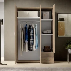 Kledingkast Baarlo Naturel - 120x176x52 cm