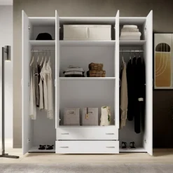 Kledingkast Baarlo Wit - 160x176x52 cm