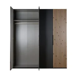 Kledingkast Bakel Donkergrijs - 200x216x58 cm