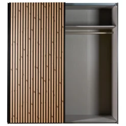 Kledingkast Bakel Donkergrijs - 200x216x65 cm