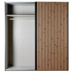 Kledingkast Bakel Donkergrijs - 200x216x65 cm