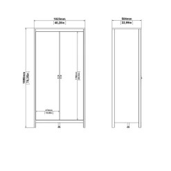 Kledingkast Dallas Eiken - 103x199x59