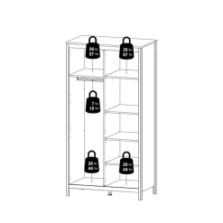 Kledingkast Dallas Wit - 103x199x59