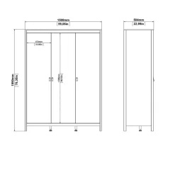 Kledingkast Dallas Wit - 150x199x59