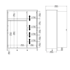 Kledingkast Dallas Zwart - 150x199x59