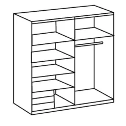 Kledingkast Dongen Grijs - 179x198x64 cm