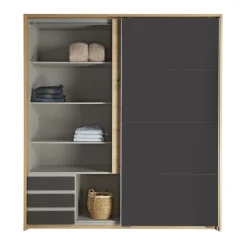 Kledingkast Dongen Grijs - 179x198x64 cm