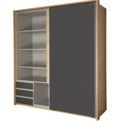 Kledingkast Dongen Grijs - 179x198x64 cm
