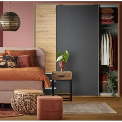 Kledingkast Dongen Grijs - 179x198x64 cm