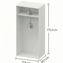 Kledingkast Harper Wit - 78x176x50 cm
