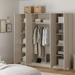 Kledingkast Indy Taupe - 196x200x62 cm