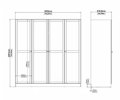 Kledingkast Indy Taupe - 196x200x62 cm
