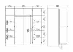 Kledingkast Indy Taupe - 196x200x62 cm