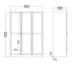 Kledingkast Indy Taupe - 147x200x62 cm
