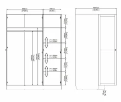 Kledingkast Indy Taupe - 147x200x62 cm