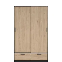 Kledingkast Jasper Zwart / Eiken - 121x200x60 cm