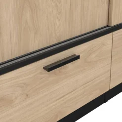 Kledingkast Jasper Zwart / Eiken - 121x200x60 cm