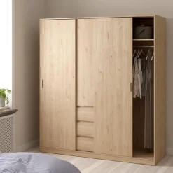 Kledingkast Luna Eiken - 177x201x60 cm