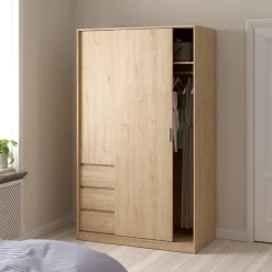 Kledingkast Luna Eiken - 119x201x60 cm