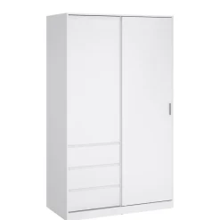 Kledingkast Luna Hoogglans Wit - 119x201x60 cm