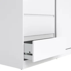 Kledingkast Luna Hoogglans Wit - 119x201x60 cm