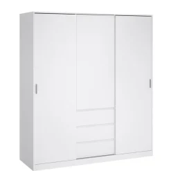 Kledingkast Luna Hoogglans Wit - 177x201x60 cm