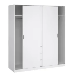 Kledingkast Luna Hoogglans Wit - 177x201x60 cm